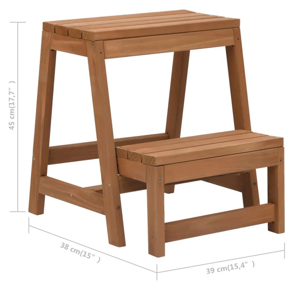 vidaXL Foldable Step Stool Solid Firwood. Picture 8