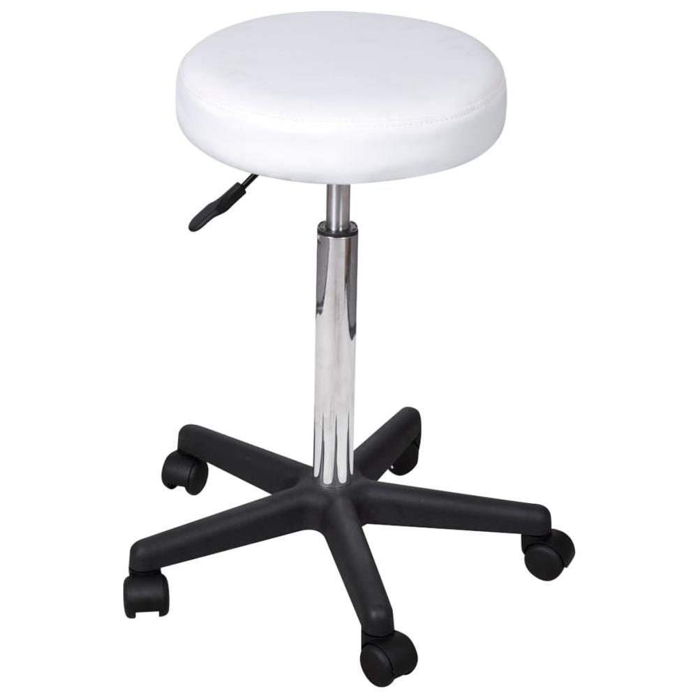 vidaXL Office Stool White Faux Leather, 325705. Picture 1