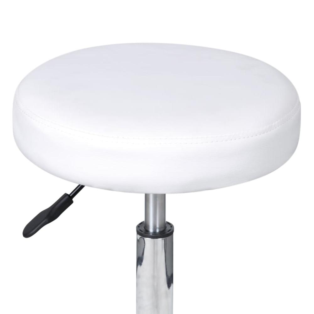 vidaXL Office Stool White Faux Leather, 325705. Picture 2