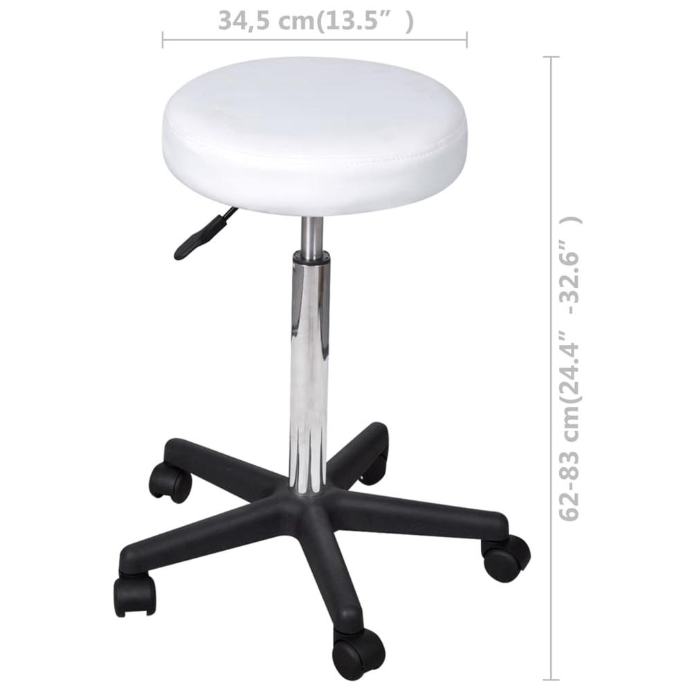 vidaXL Office Stool White Faux Leather, 325705. Picture 4