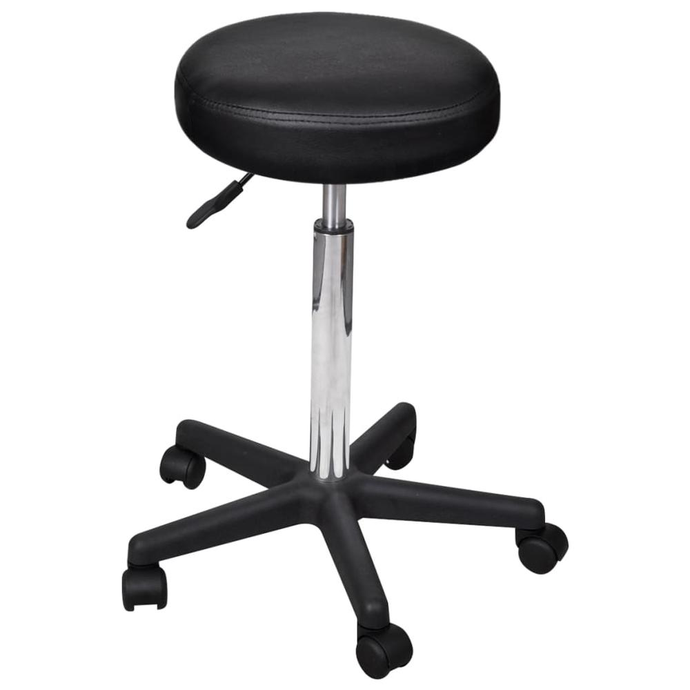 vidaXL Office Stool Black Faux Leather, 325706. Picture 1