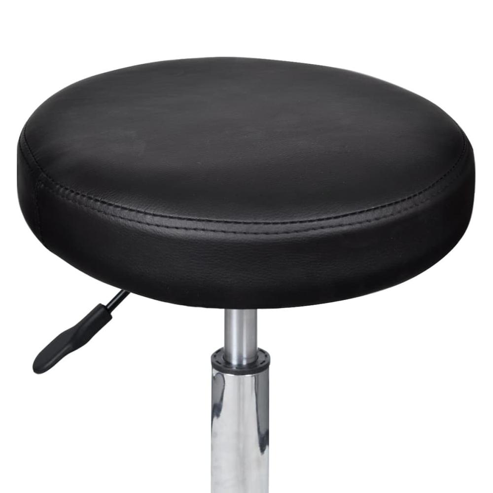 vidaXL Office Stool Black Faux Leather, 325706. Picture 2