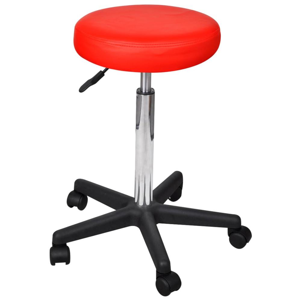 vidaXL Office Stool Red Faux Leather, 325707. Picture 1