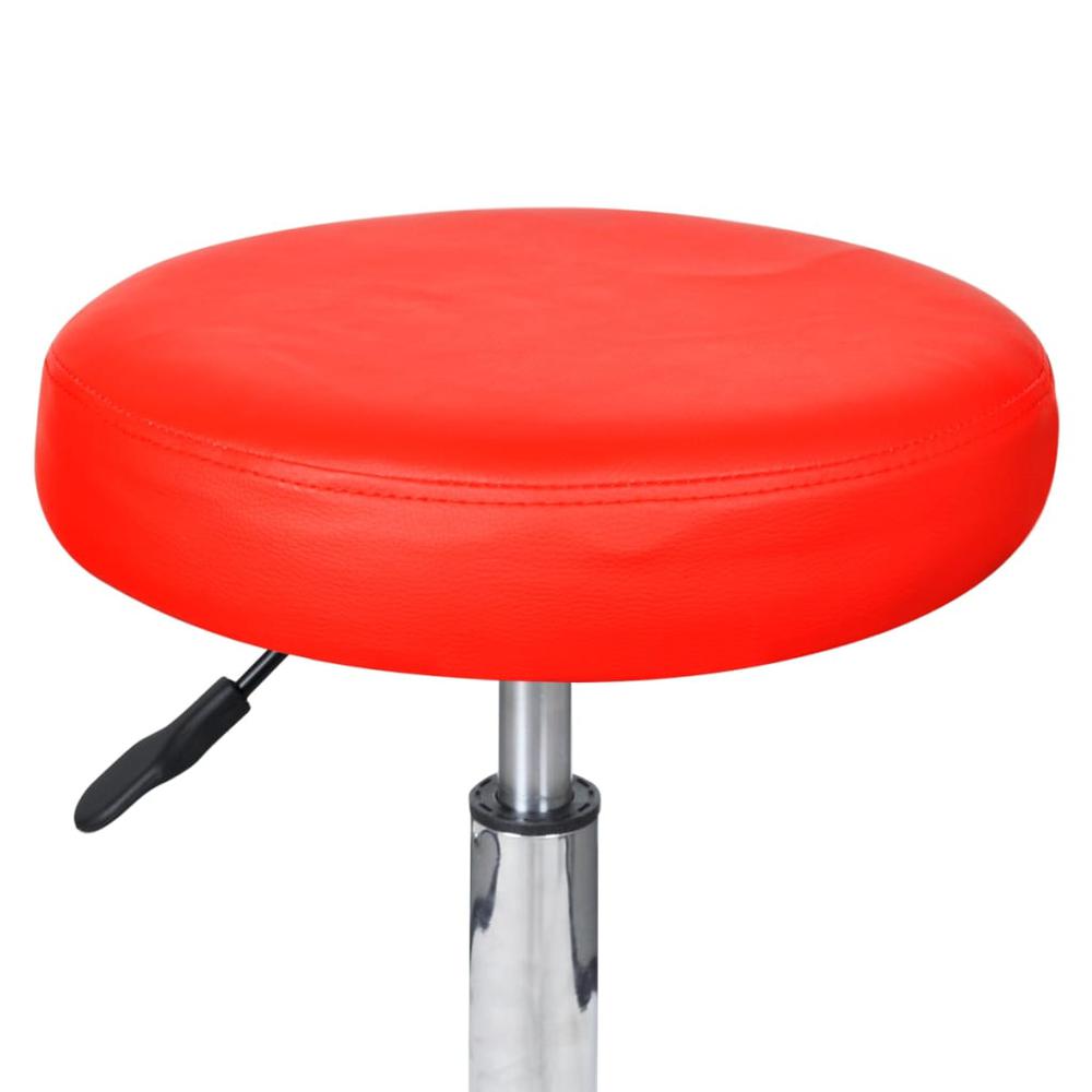 vidaXL Office Stool Red Faux Leather, 325707. Picture 2