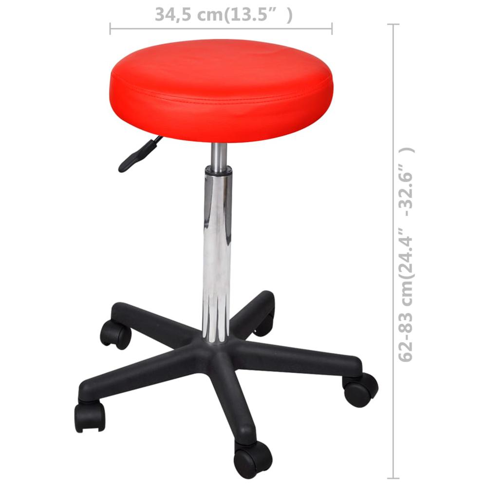 vidaXL Office Stool Red Faux Leather, 325707. Picture 4