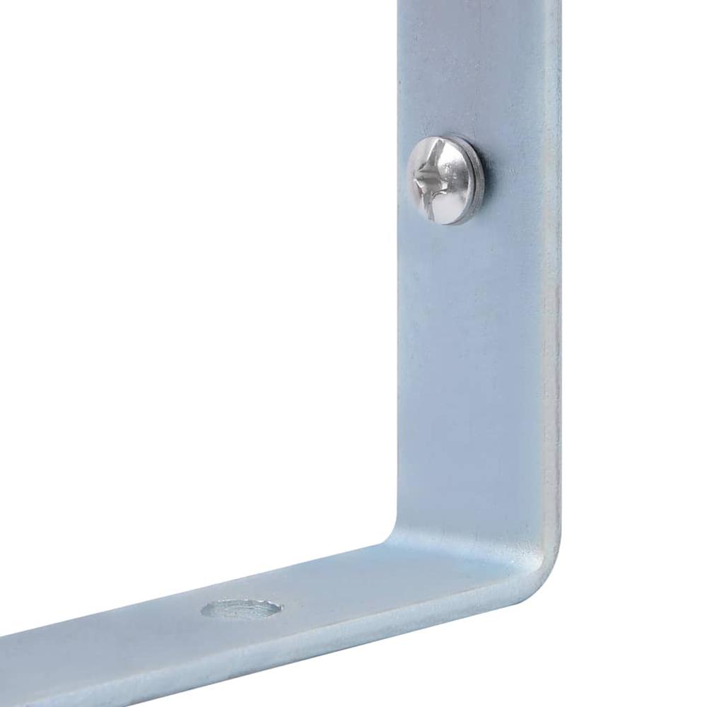 vidaXL Support Brackets for Fence Post 2 pcs Galvanized Steel. Picture 7