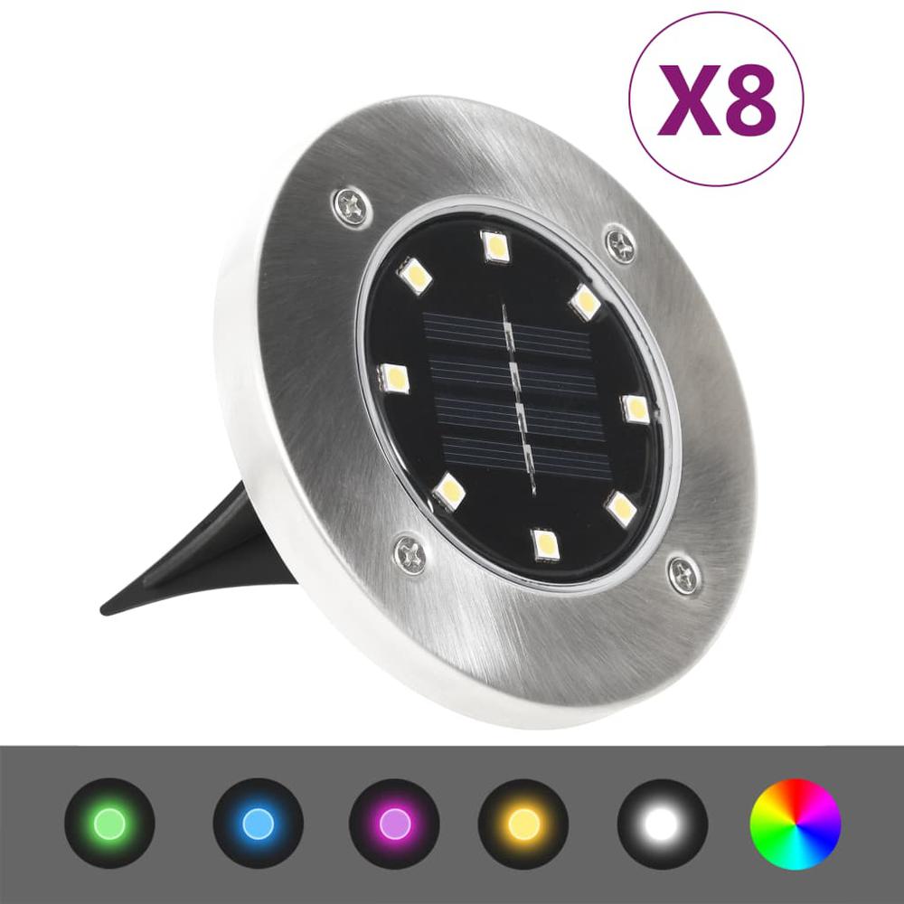 vidaXL Solar Ground Lights 8 pcs LED Lights RGB Color 5695. Picture 1