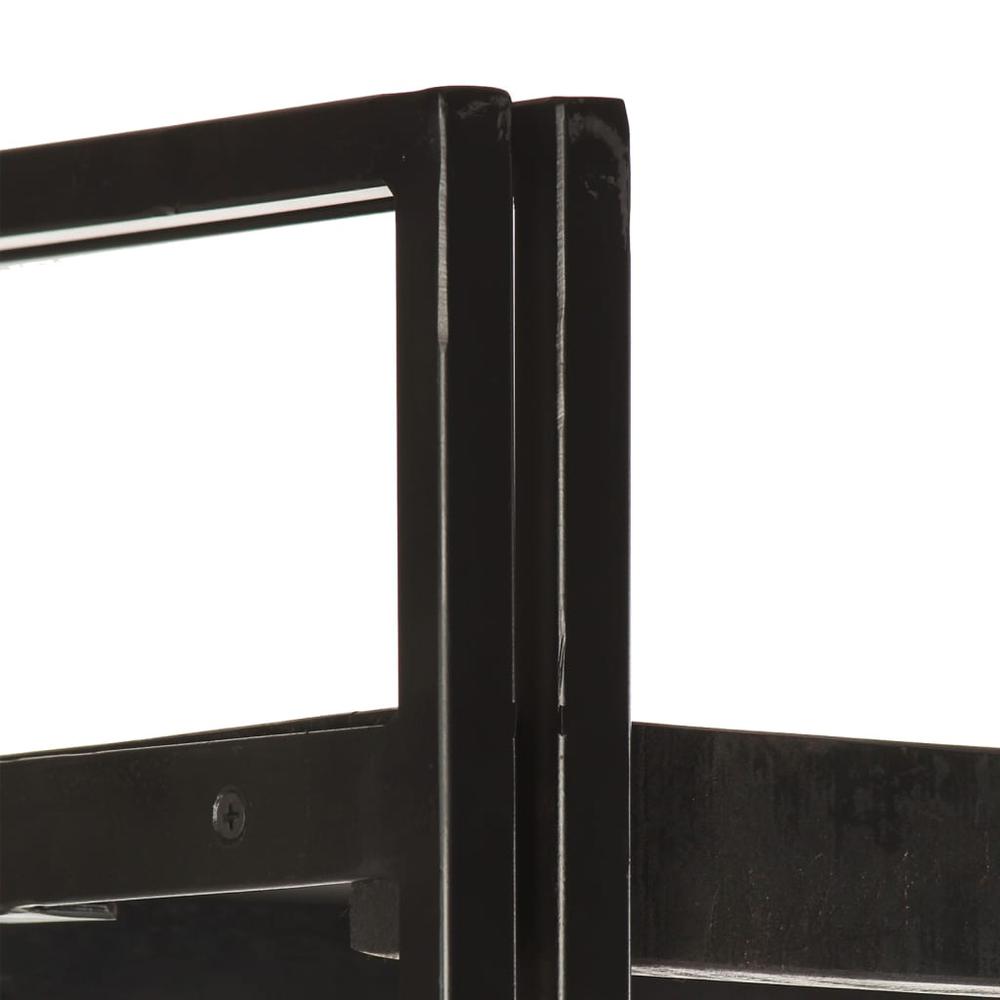 vidaXL 5-Tier Bookcase Black 55.1"x11.8"x70.9" Solid Mango Wood 0621. Picture 3