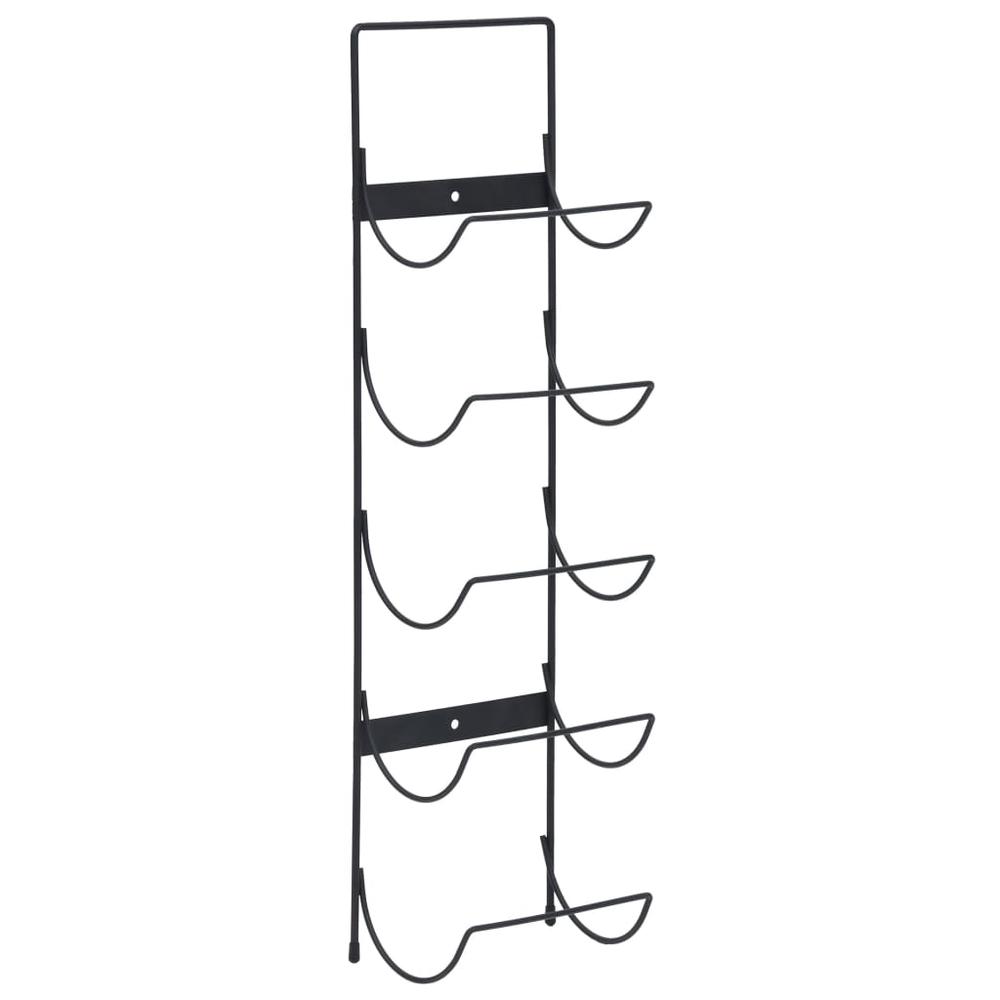 Wall Mounted Wine Rack for 5 Bottles Black Iron. Picture 1