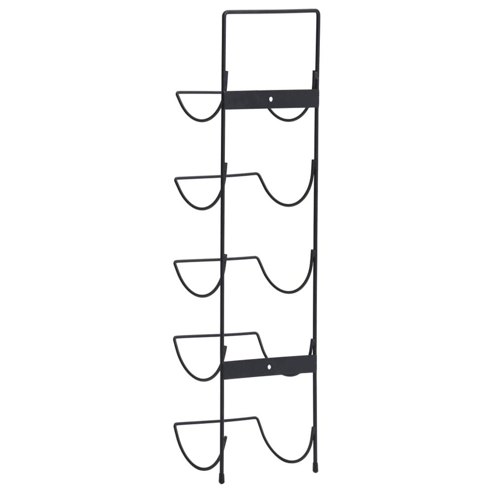 Wall Mounted Wine Rack for 5 Bottles Black Iron. Picture 4