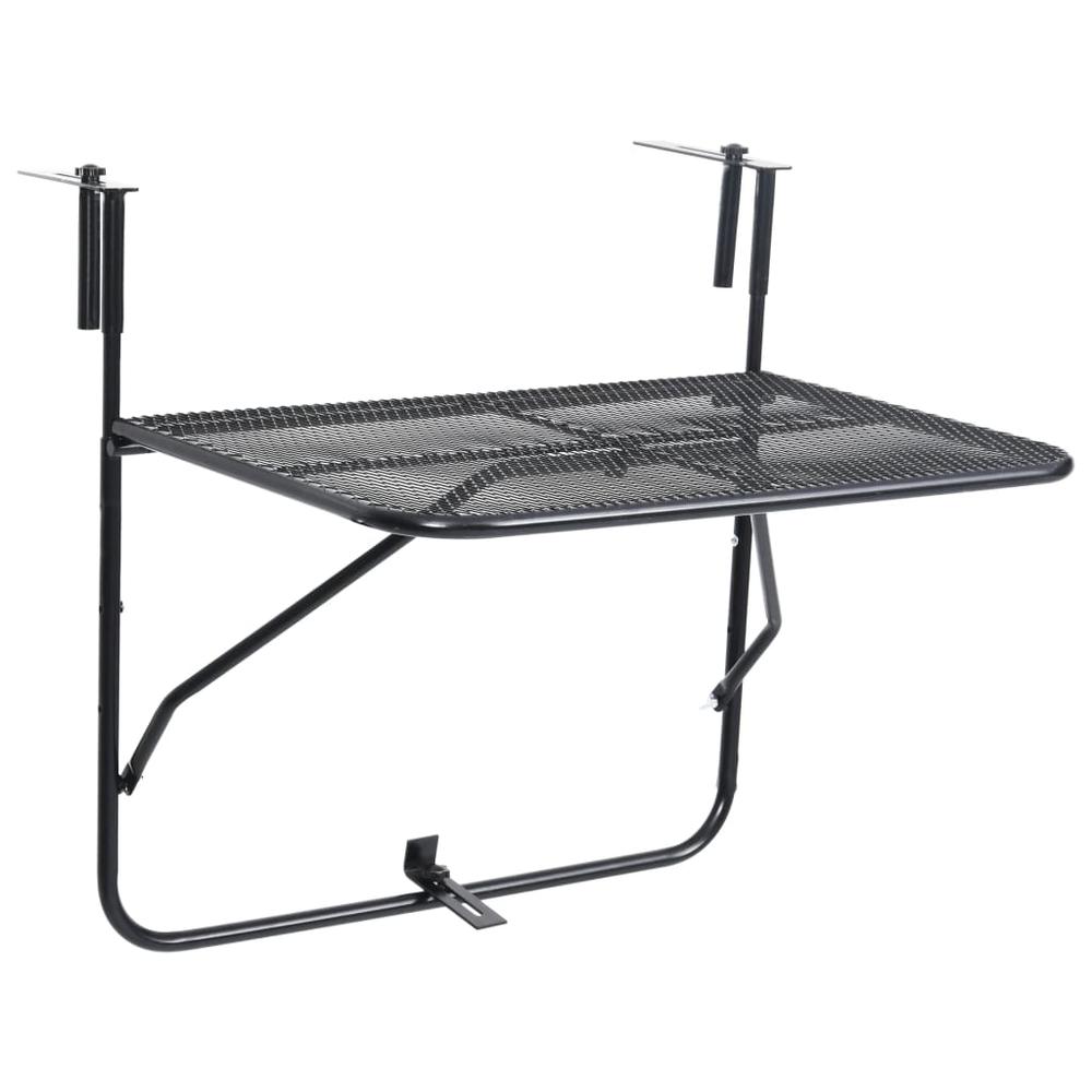 Balcony Table Black 23.6"x15.7" Steel. Picture 1