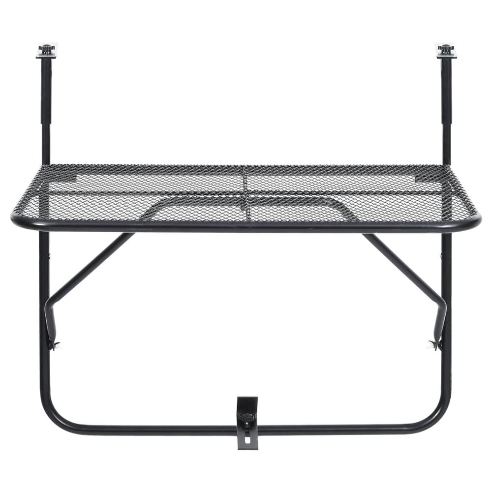 Balcony Table Black 23.6"x15.7" Steel. Picture 3