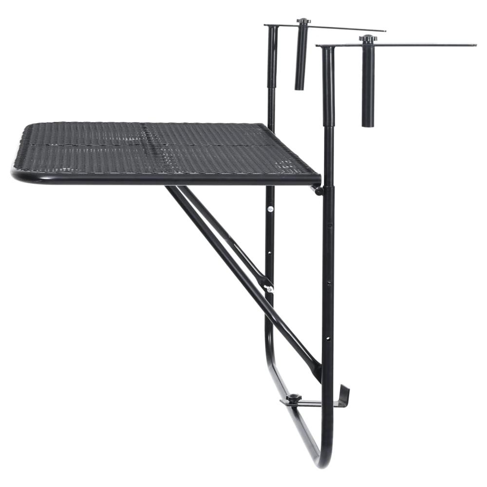 Balcony Table Black 23.6"x15.7" Steel. Picture 4