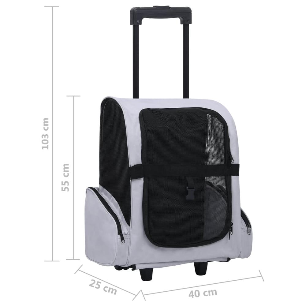 Foldable Multipurpose Pet Trolley Gray. Picture 6