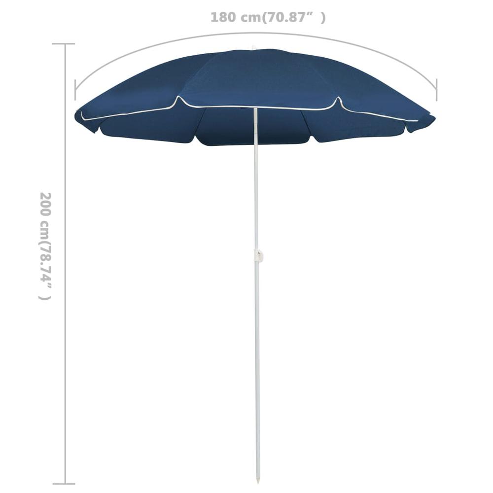 Outdoor Parasol with Steel Pole Blue 70.9". Picture 4