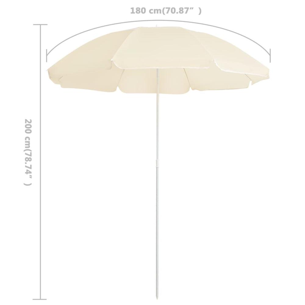 Outdoor Parasol with Steel Pole Sand 70.9". Picture 4
