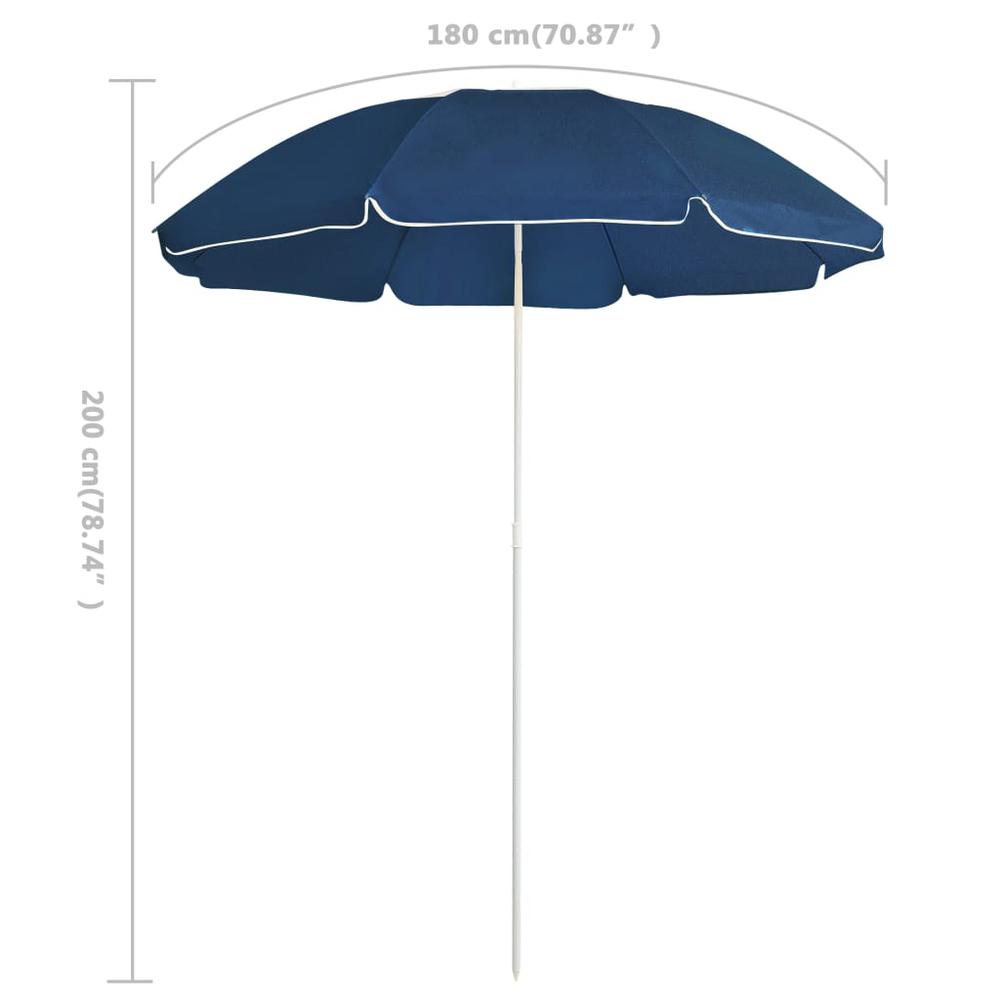 Outdoor Parasol with Steel Pole Blue 70.9". Picture 4