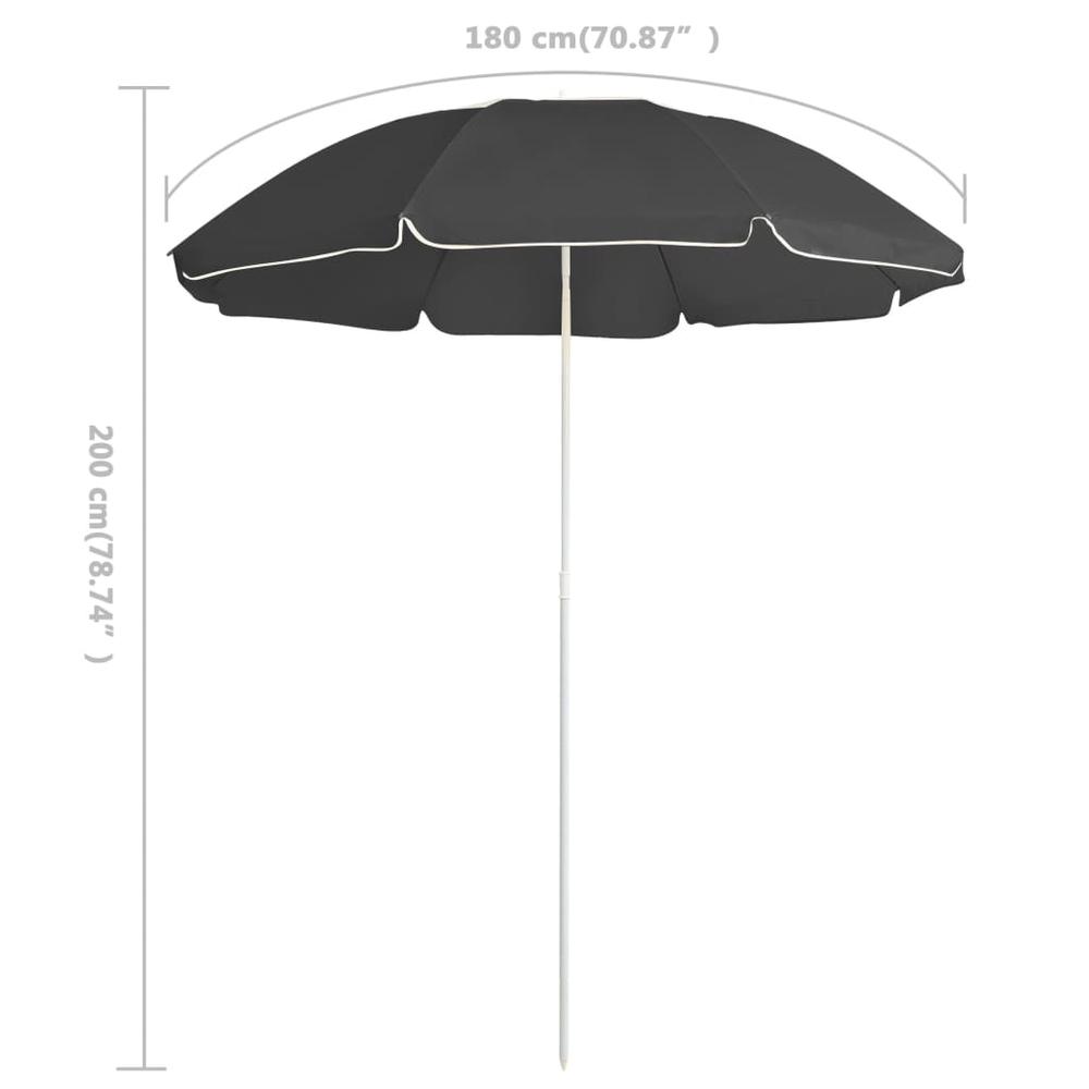 Outdoor Parasol with Steel Pole Anthracite 70.9". Picture 4