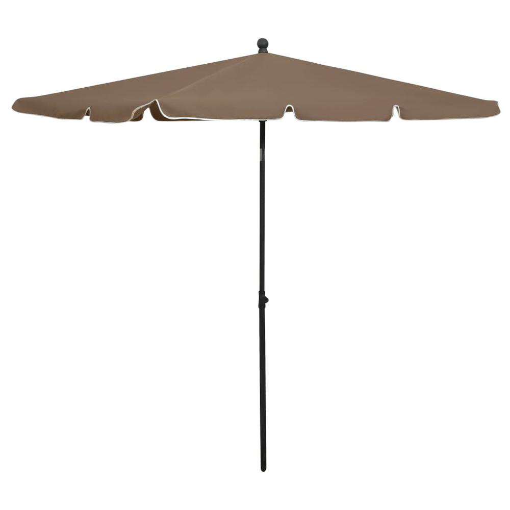 vidaXL Garden Parasol with Pole 82.7"x55.1" Taupe 5546. Picture 1