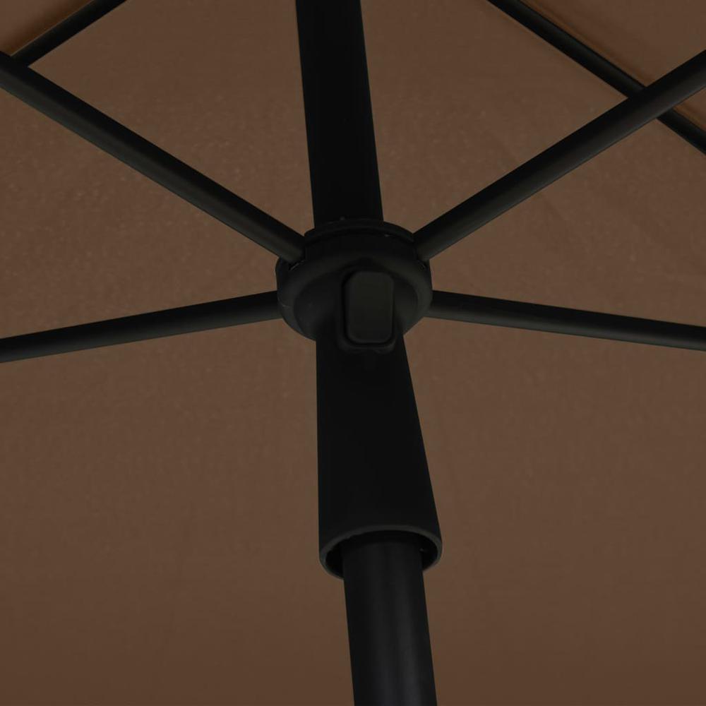 vidaXL Garden Parasol with Pole 82.7"x55.1" Taupe 5546. Picture 2