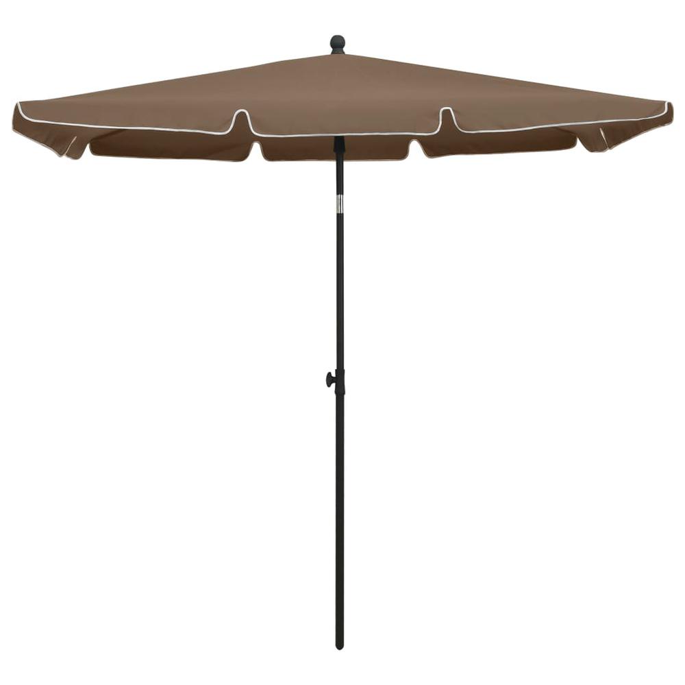 vidaXL Garden Parasol with Pole 82.7"x55.1" Taupe 5546. Picture 3