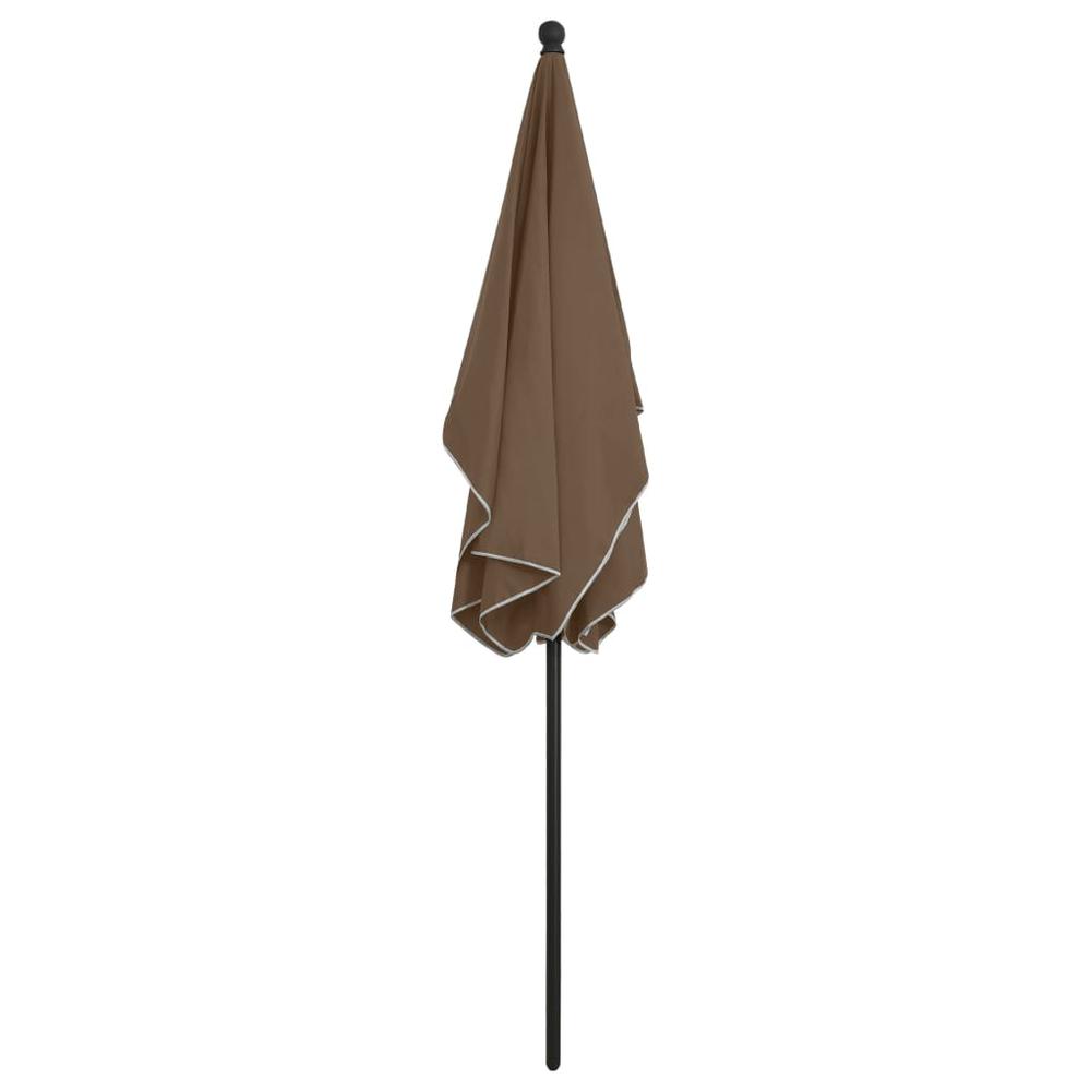 vidaXL Garden Parasol with Pole 82.7"x55.1" Taupe 5546. Picture 5
