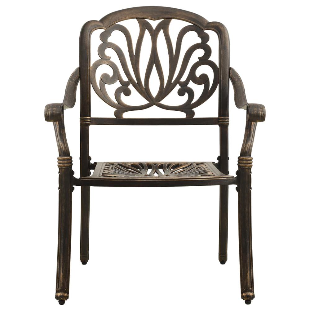 vidaXL Garden Chairs 2 pcs Cast Aluminum Bronze 5567. Picture 3