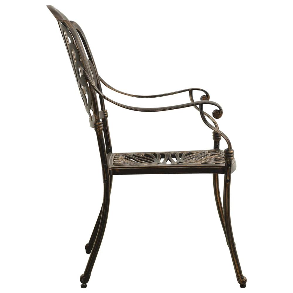 vidaXL Garden Chairs 2 pcs Cast Aluminum Bronze 5567. Picture 4