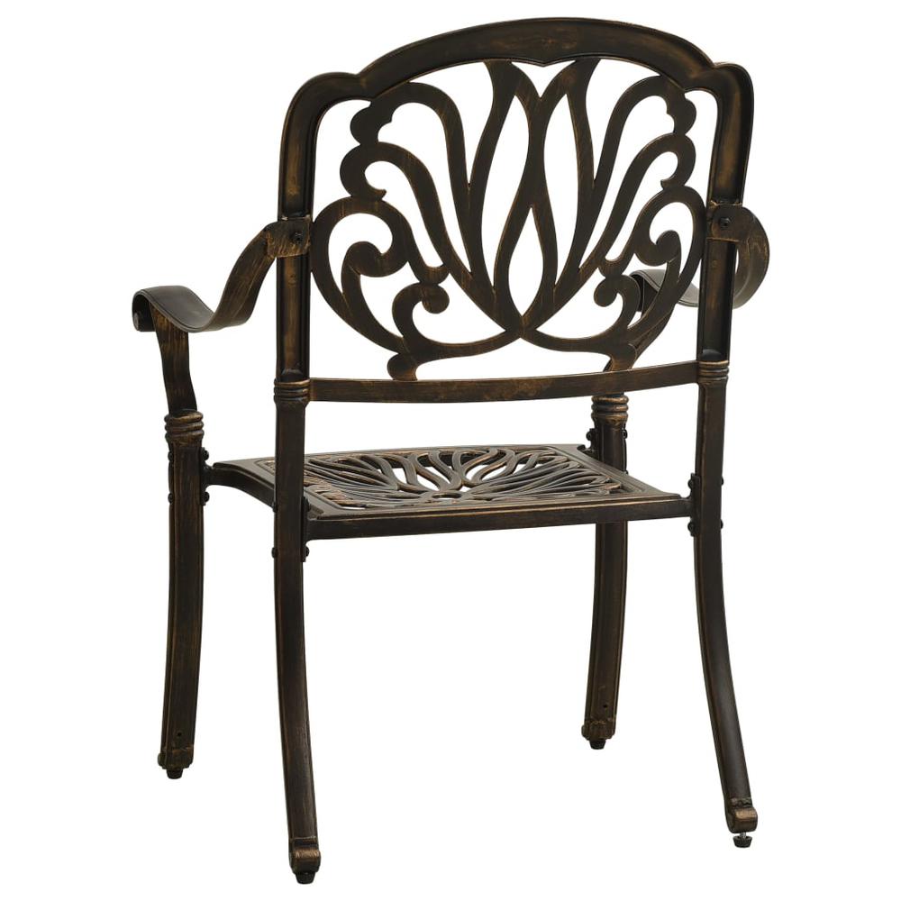 vidaXL Garden Chairs 2 pcs Cast Aluminum Bronze 5567. Picture 5