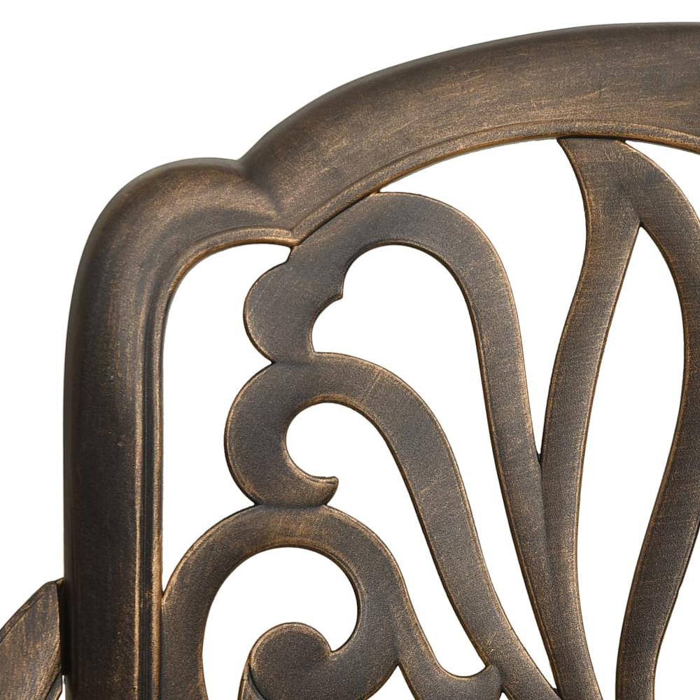 vidaXL Garden Chairs 2 pcs Cast Aluminum Bronze 5567. Picture 6
