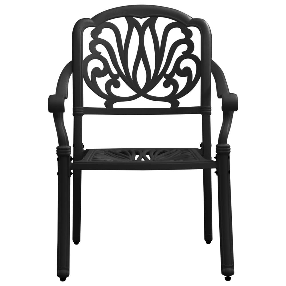 vidaXL Garden Chairs 2 pcs Cast Aluminum Black 5568. Picture 3