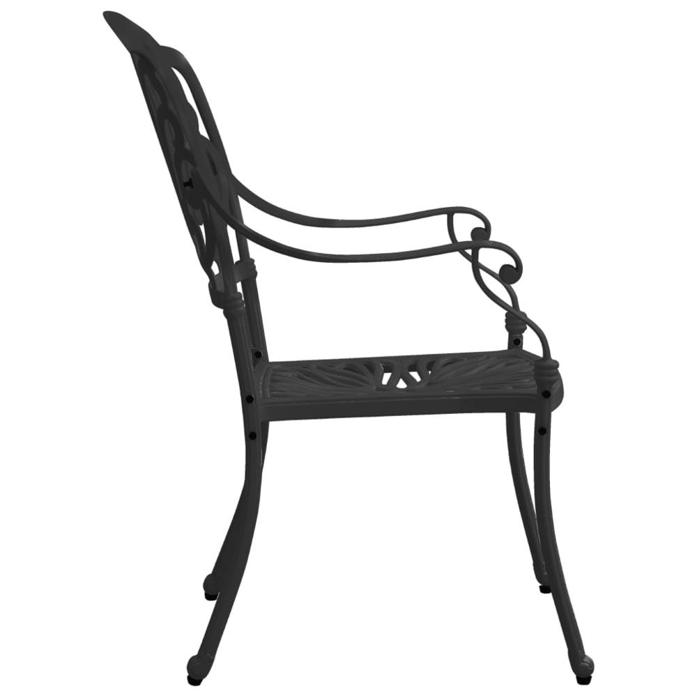 vidaXL Garden Chairs 2 pcs Cast Aluminum Black 5568. Picture 4
