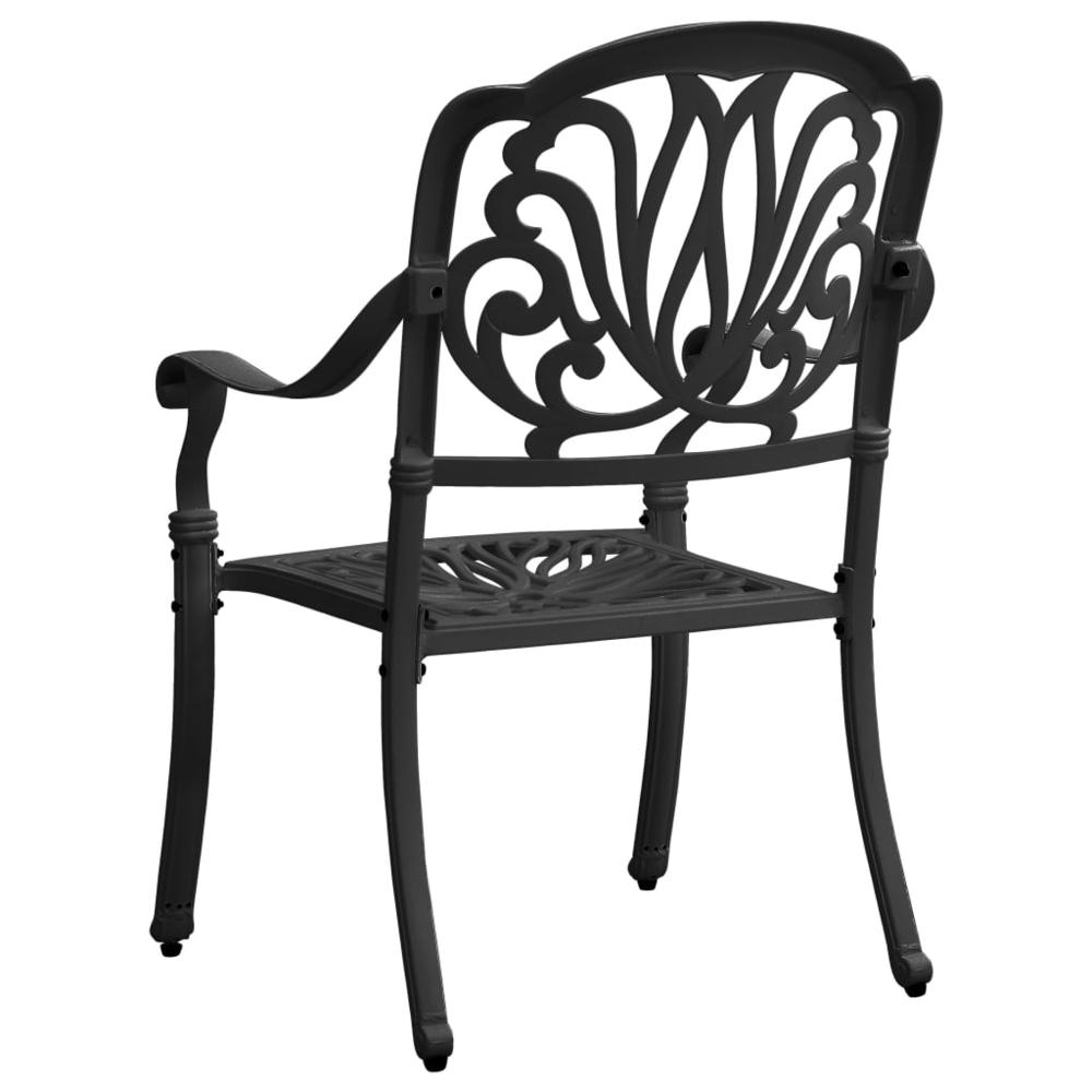vidaXL Garden Chairs 2 pcs Cast Aluminum Black 5568. Picture 5