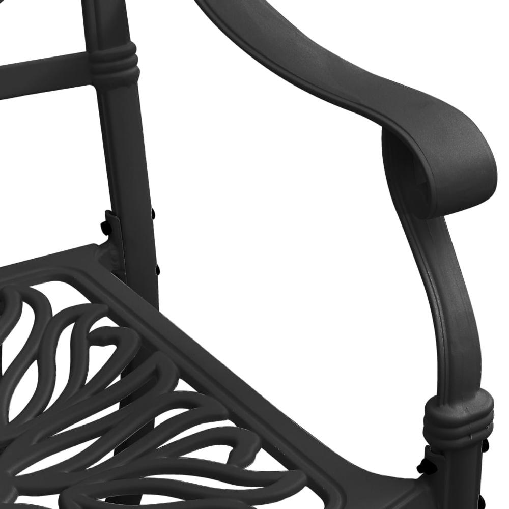 vidaXL Garden Chairs 2 pcs Cast Aluminum Black 5568. Picture 6