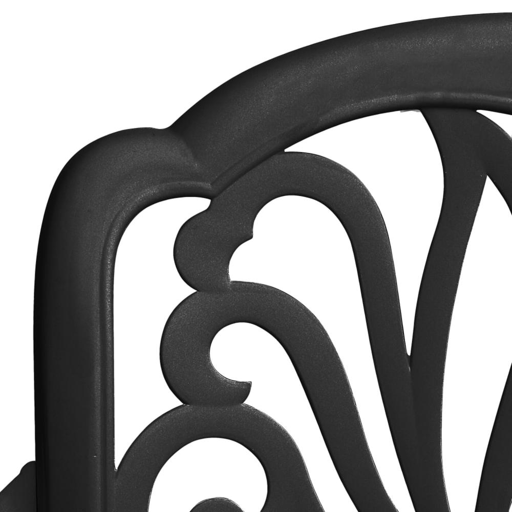 vidaXL Garden Chairs 2 pcs Cast Aluminum Black 5568. Picture 7