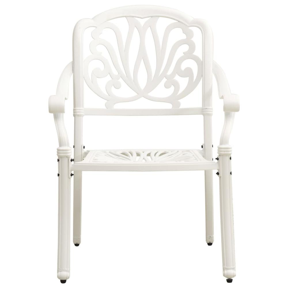 vidaXL Garden Chairs 2 pcs Cast Aluminum White 5569. Picture 3