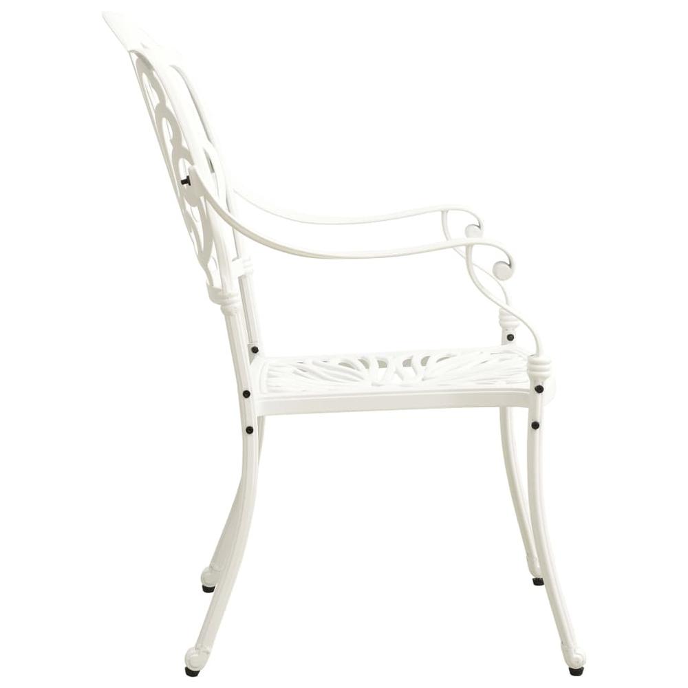 vidaXL Garden Chairs 2 pcs Cast Aluminum White 5569. Picture 4