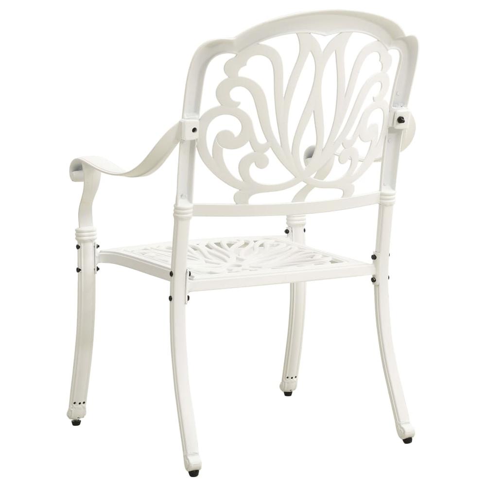 vidaXL Garden Chairs 2 pcs Cast Aluminum White 5569. Picture 5
