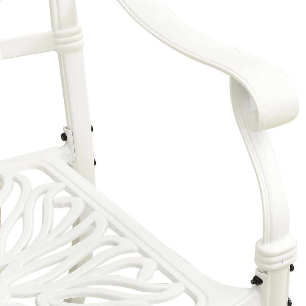vidaXL Garden Chairs 2 pcs Cast Aluminum White 5569. Picture 6