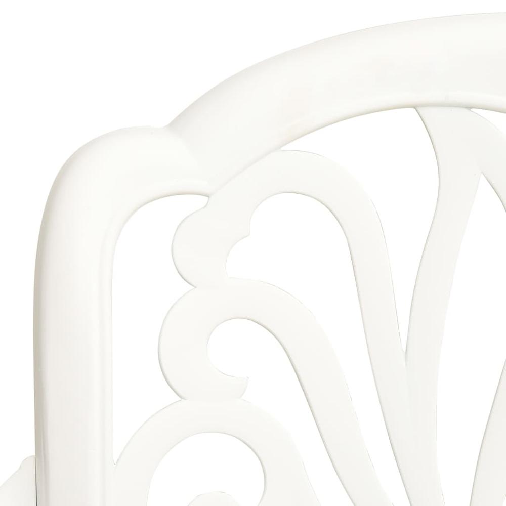vidaXL Garden Chairs 2 pcs Cast Aluminum White 5569. Picture 7