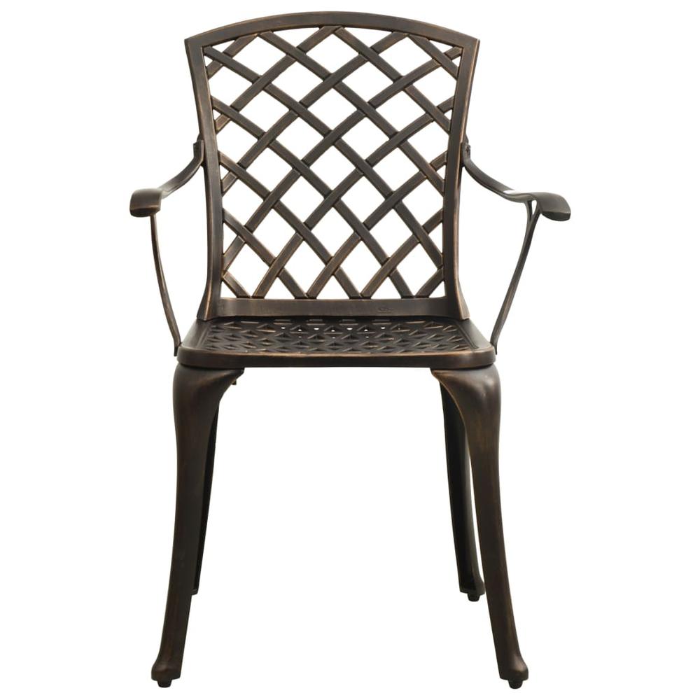 vidaXL Garden Chairs 2 pcs Cast Aluminum Bronze 5570. Picture 3