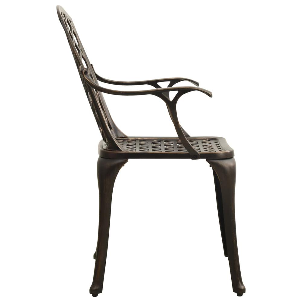 vidaXL Garden Chairs 2 pcs Cast Aluminum Bronze 5570. Picture 4