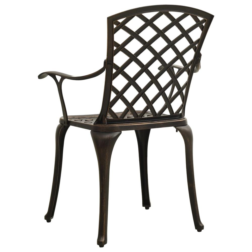 vidaXL Garden Chairs 2 pcs Cast Aluminum Bronze 5570. Picture 5