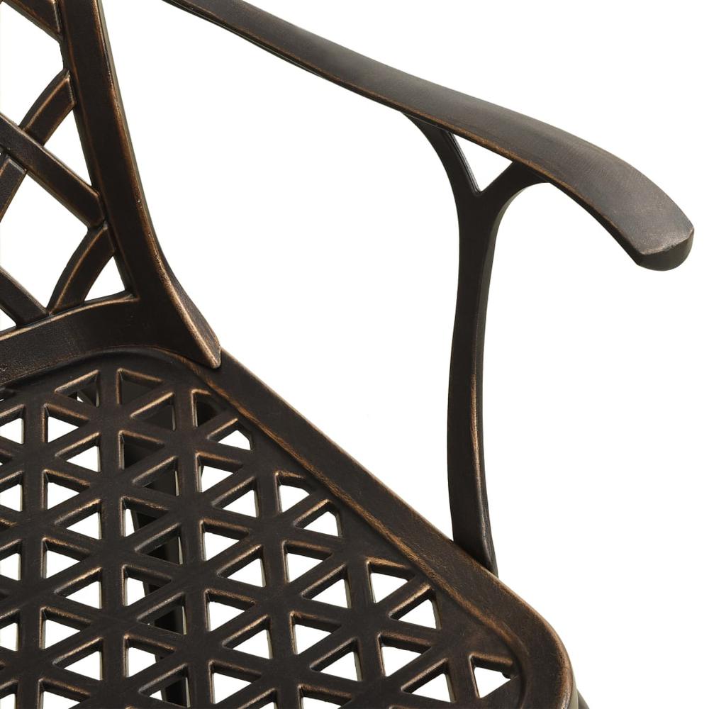 vidaXL Garden Chairs 2 pcs Cast Aluminum Bronze 5570. Picture 6