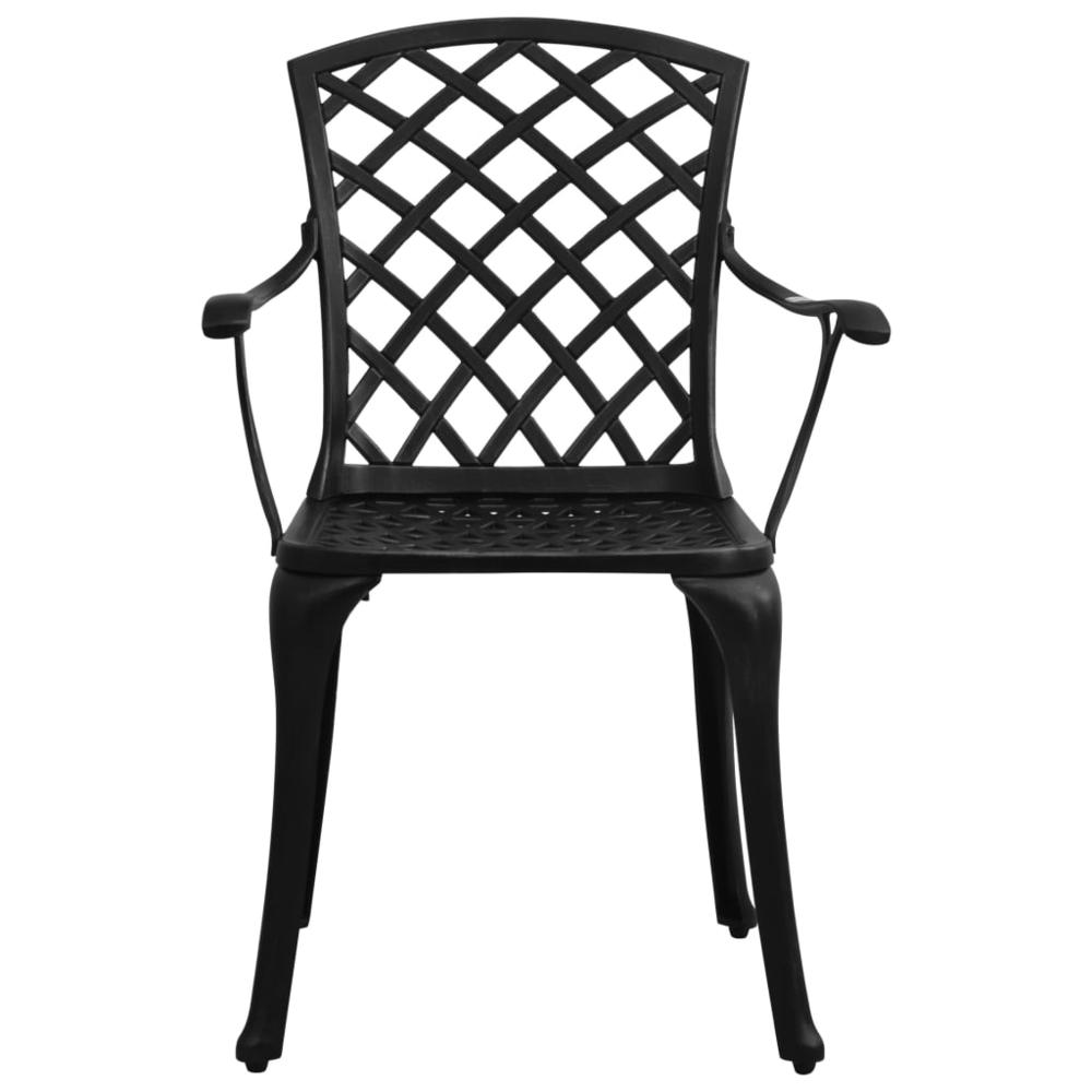 vidaXL Garden Chairs 2 pcs Cast Aluminum Black 5572. Picture 3