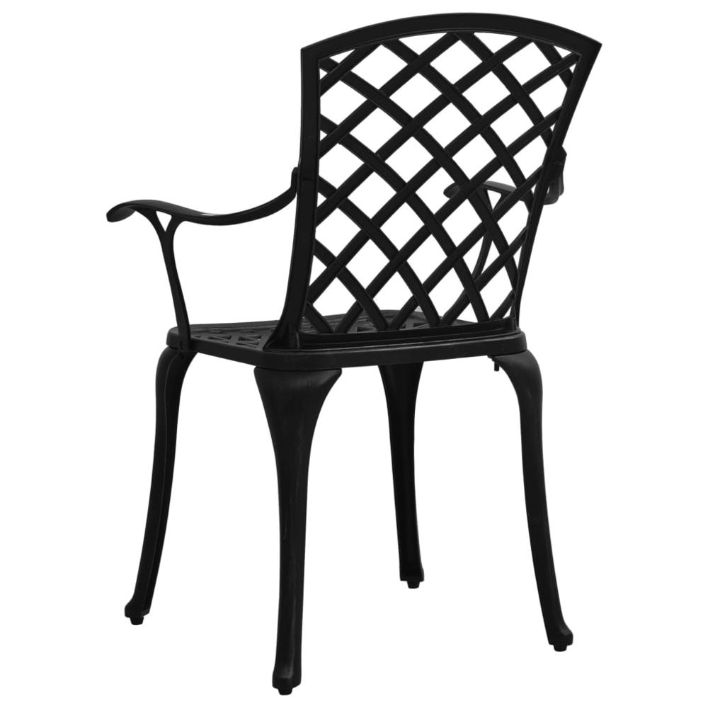 vidaXL Garden Chairs 2 pcs Cast Aluminum Black 5572. Picture 5