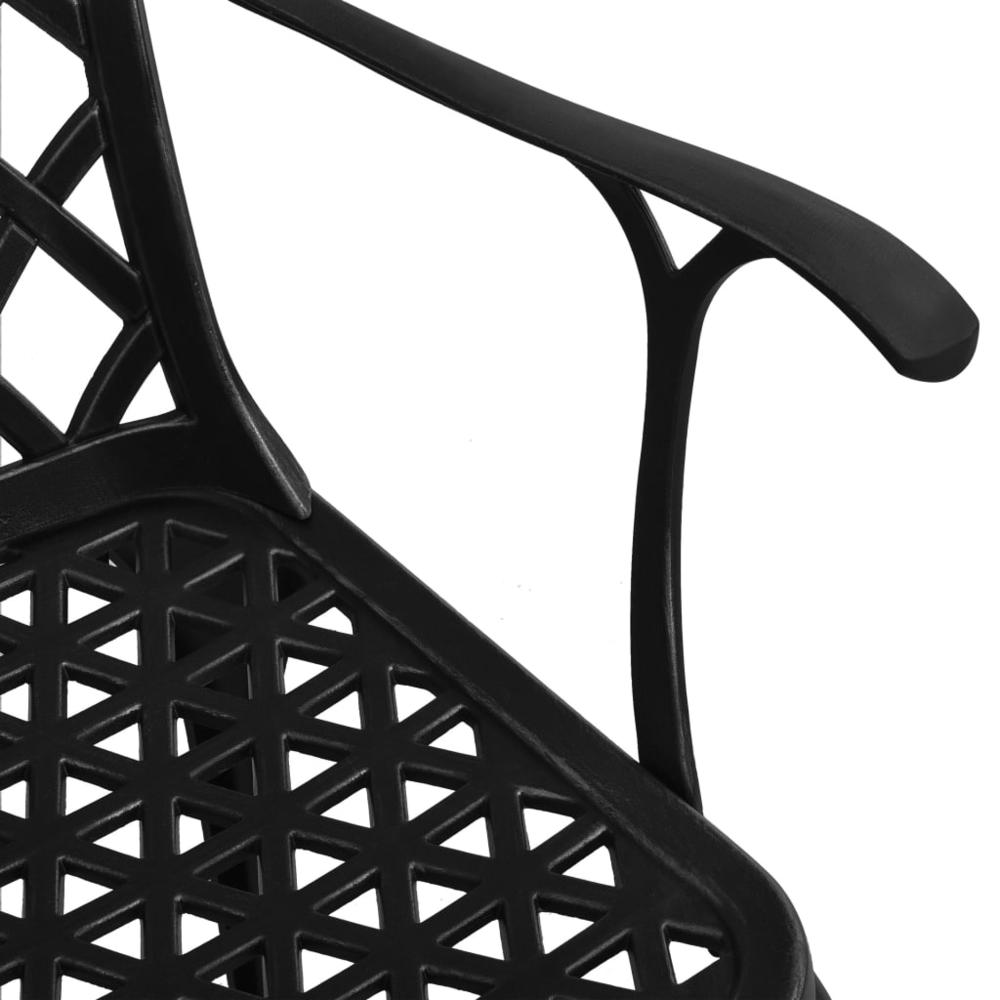 vidaXL Garden Chairs 2 pcs Cast Aluminum Black 5572. Picture 6