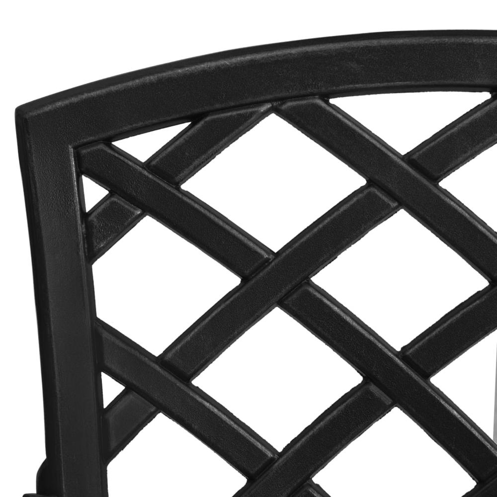 vidaXL Garden Chairs 2 pcs Cast Aluminum Black 5572. Picture 7