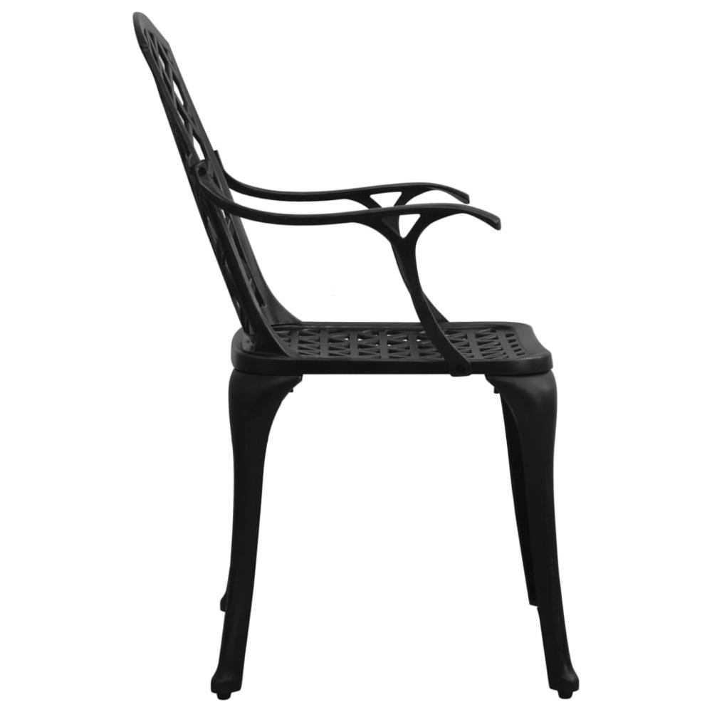 vidaXL Garden Chairs 4 pcs Cast Aluminum Black 5573. Picture 4