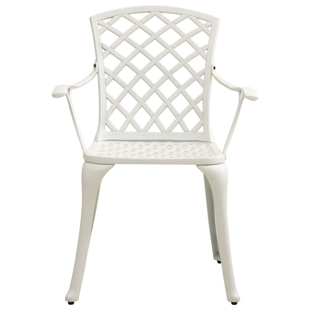 vidaXL Garden Chairs 2 pcs Cast Aluminum White 5574. Picture 3